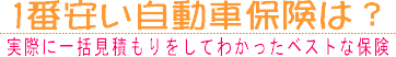 １番安い自動車保険を探せ！節約主婦が教える安くするコツ