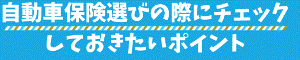 自動車保険選びの際にチェックしておきたいポイント