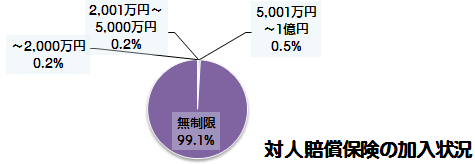 平成21年度　対人賠償保険の加入状況　円グラフ